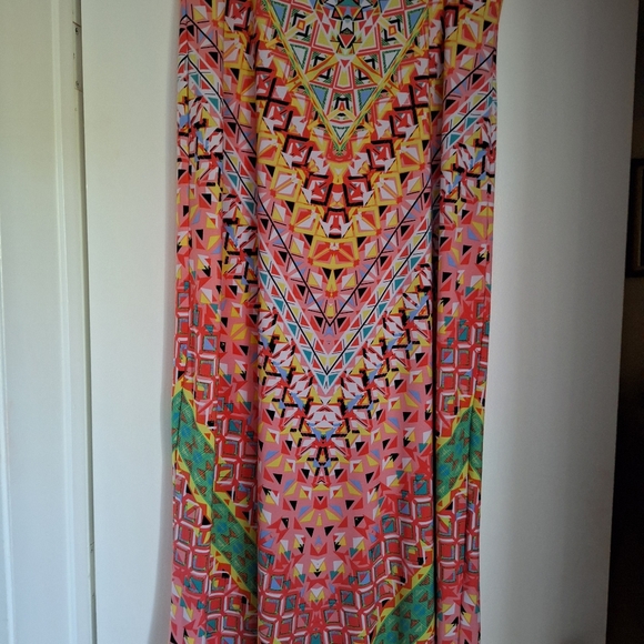 Colorful elastic waist maxi skirt - Picture 1 of 4